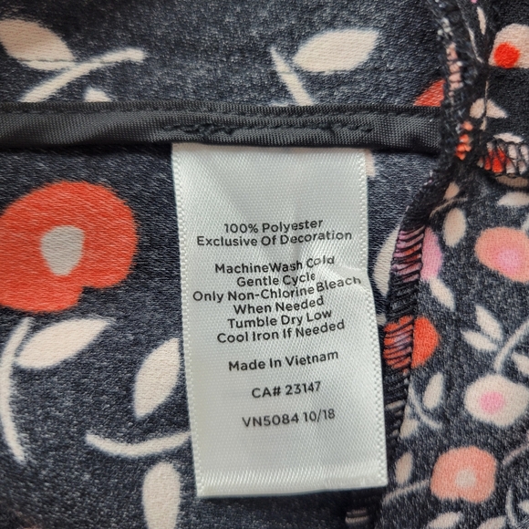 Talbots Midi Shift Dress Size 22W Floral Contrast Hem Ruffled Half Sleeves Bow - Picture 9 of 13